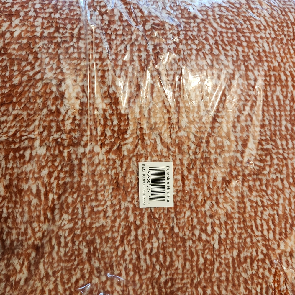 Pumpkin Heather Cozy Brown and White Throw Blanket New In Package
